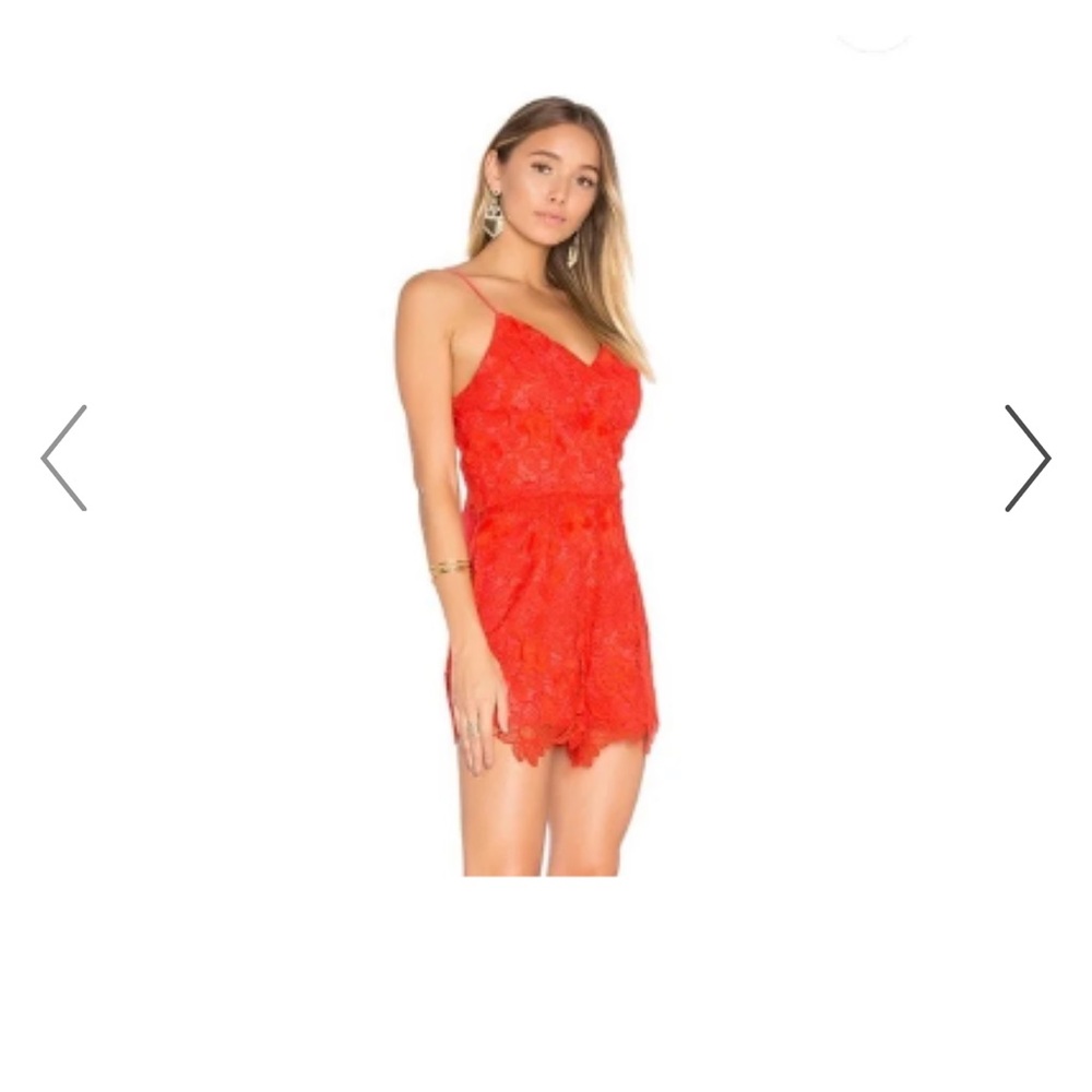LOVERS & FRIENDS Red Lace Songbird Romper
